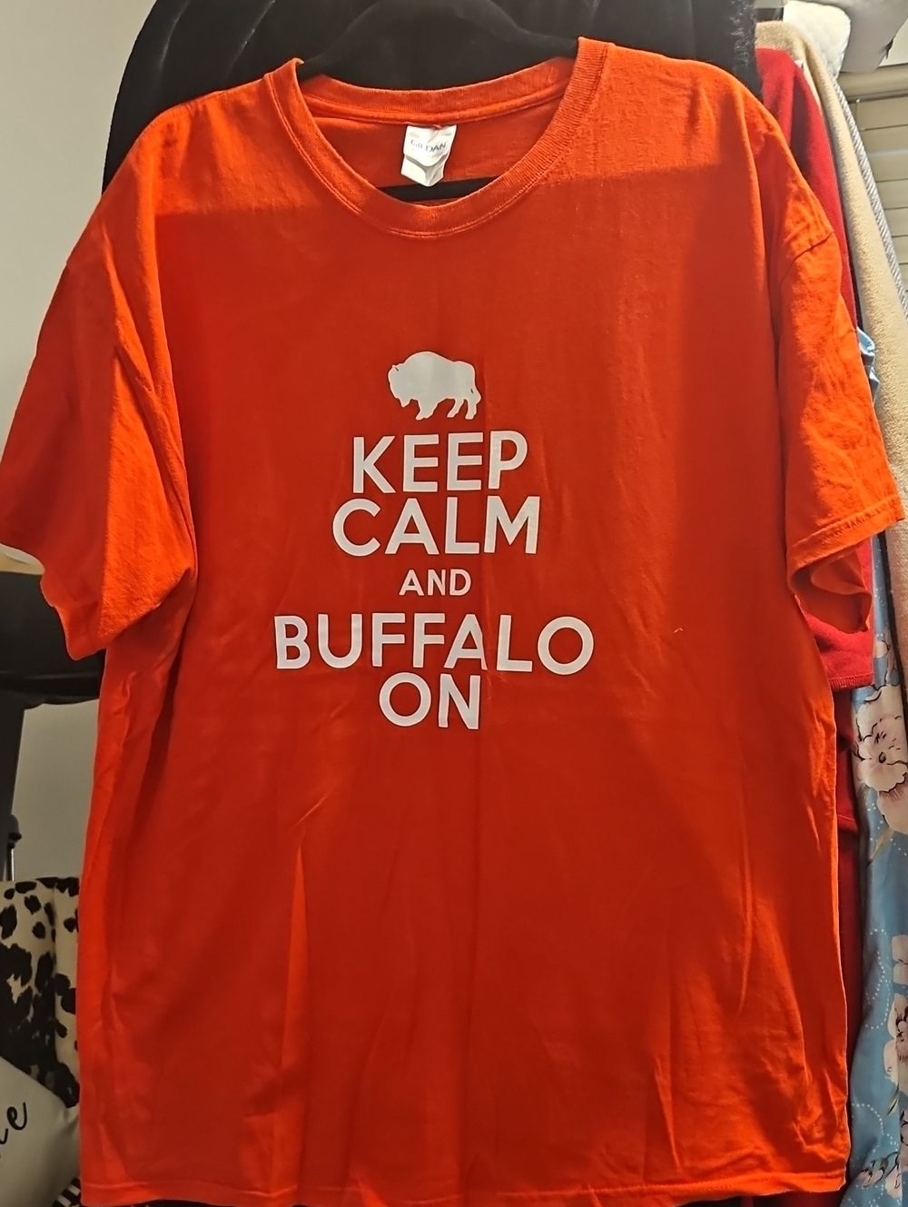 Gildan Orange "Keep Calm and Buffalo On" Short Sleeve Tee